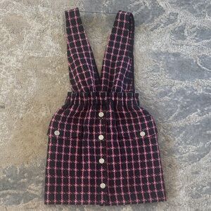 Maje ritrite plaid pinafore dress 34 S